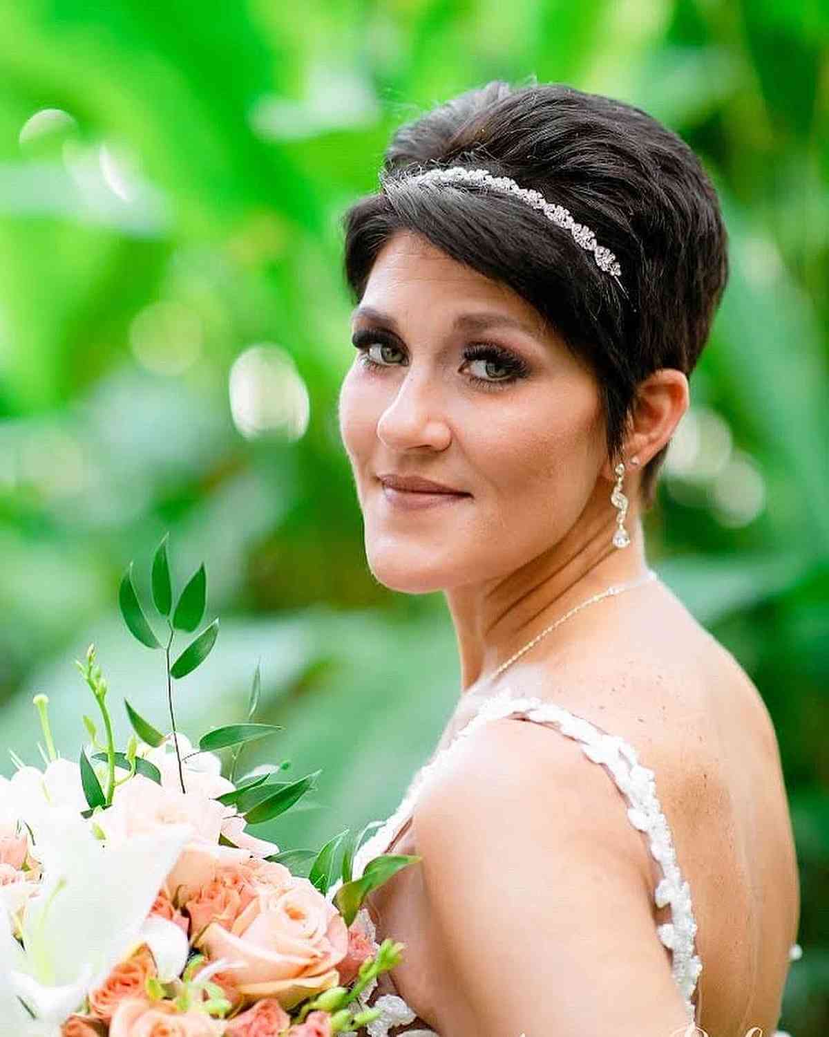 Chic Minimalist Pixie Cut for Weddings