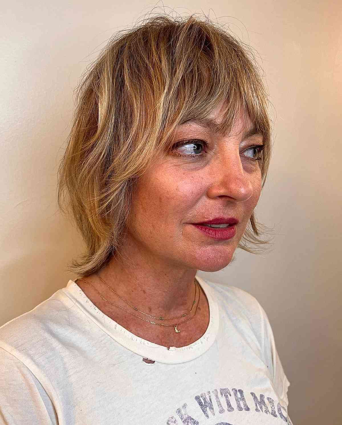 Chic Petite Shag with Bangs for Women Over 40