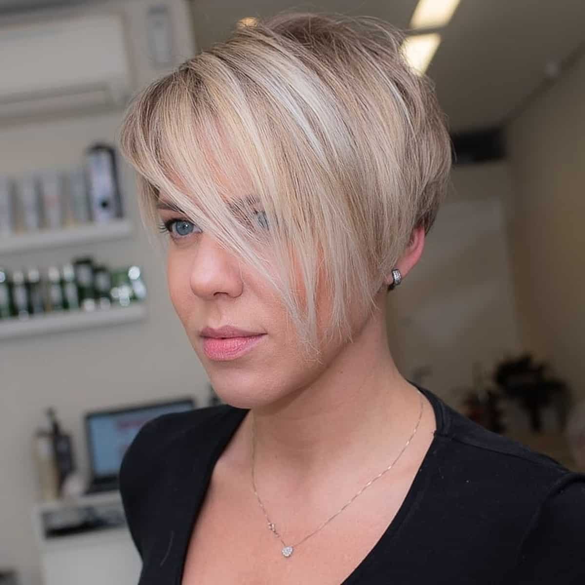 Chic Pixie Cut with Extended Fringe