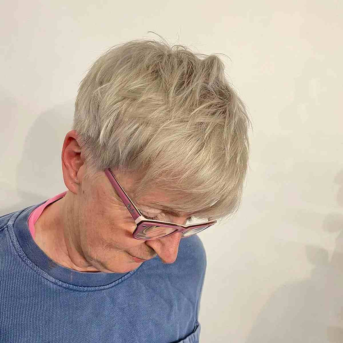 Chic Platinum Tapered Pixie for Women Over 60