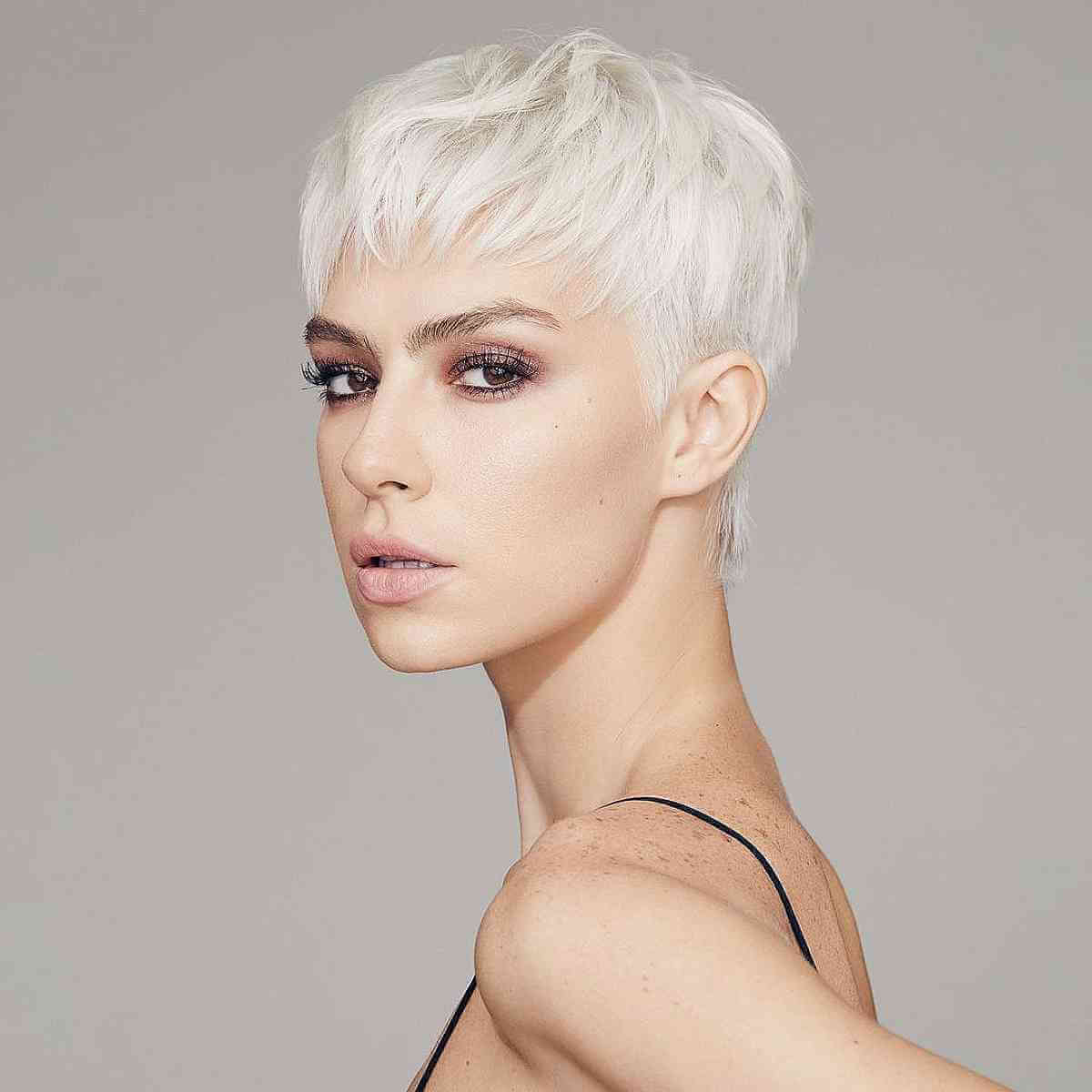 Chic Platinum White Pixie for Fine Hair