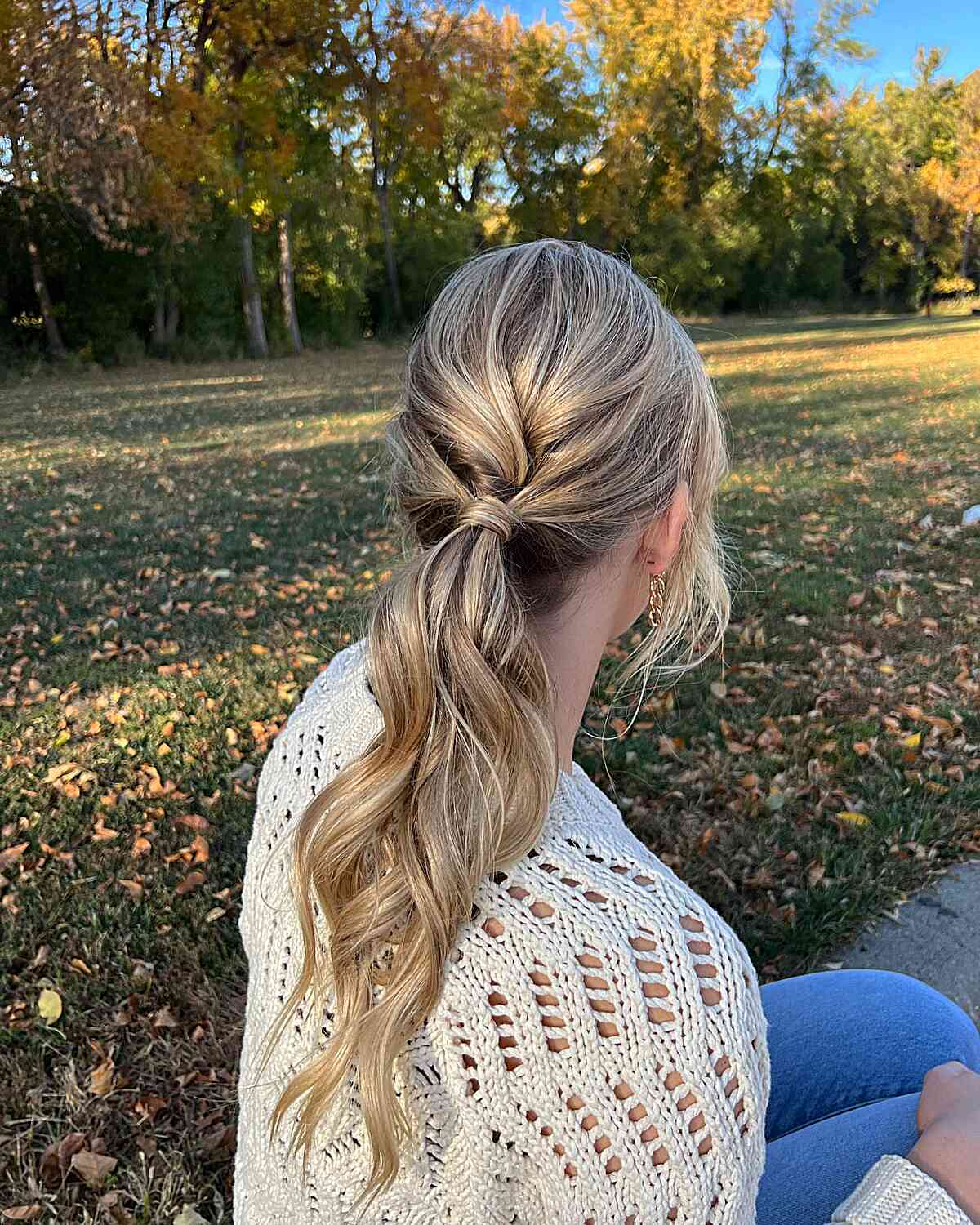 Stylish Ponytail Updo for long hair