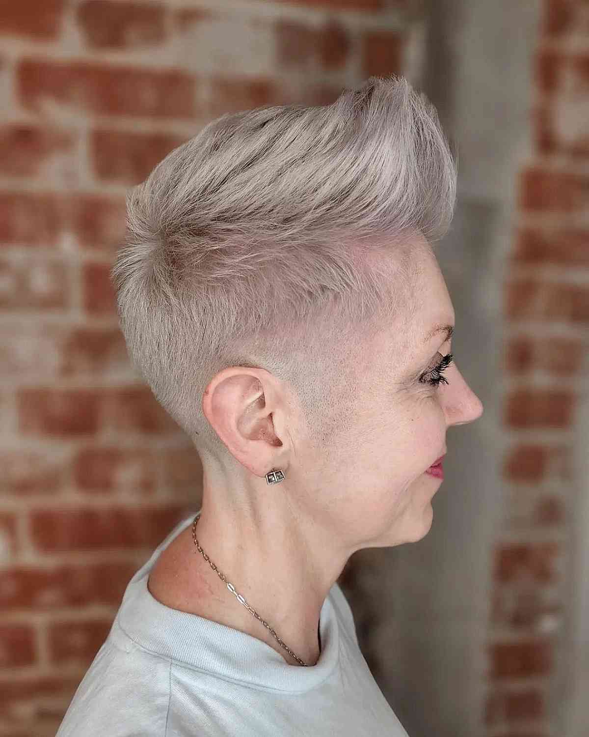 Chic Quiff Pixie Haircut for Women Over Sixty