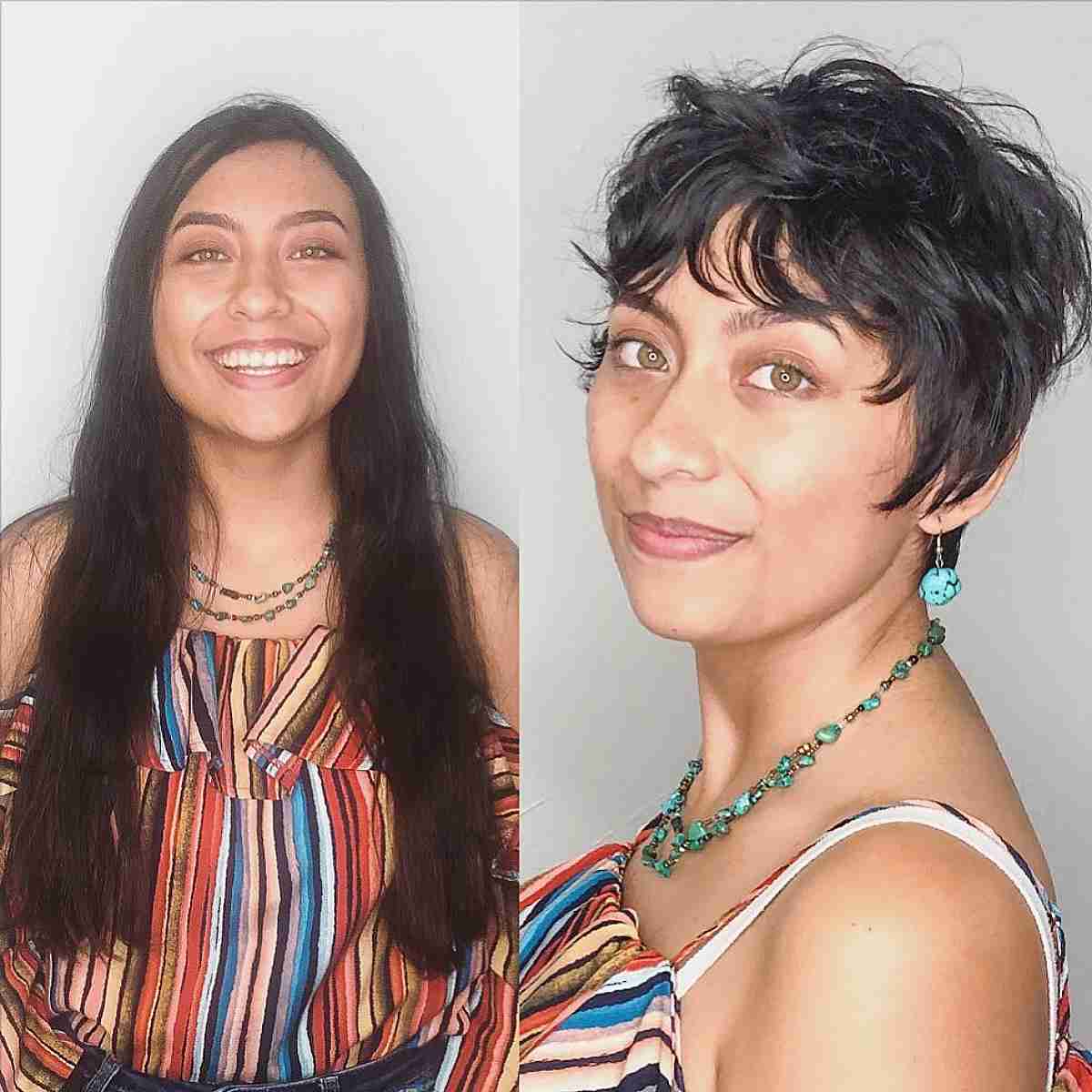 Chic Razor Cut Wispy Long Pixie for Fine Hair