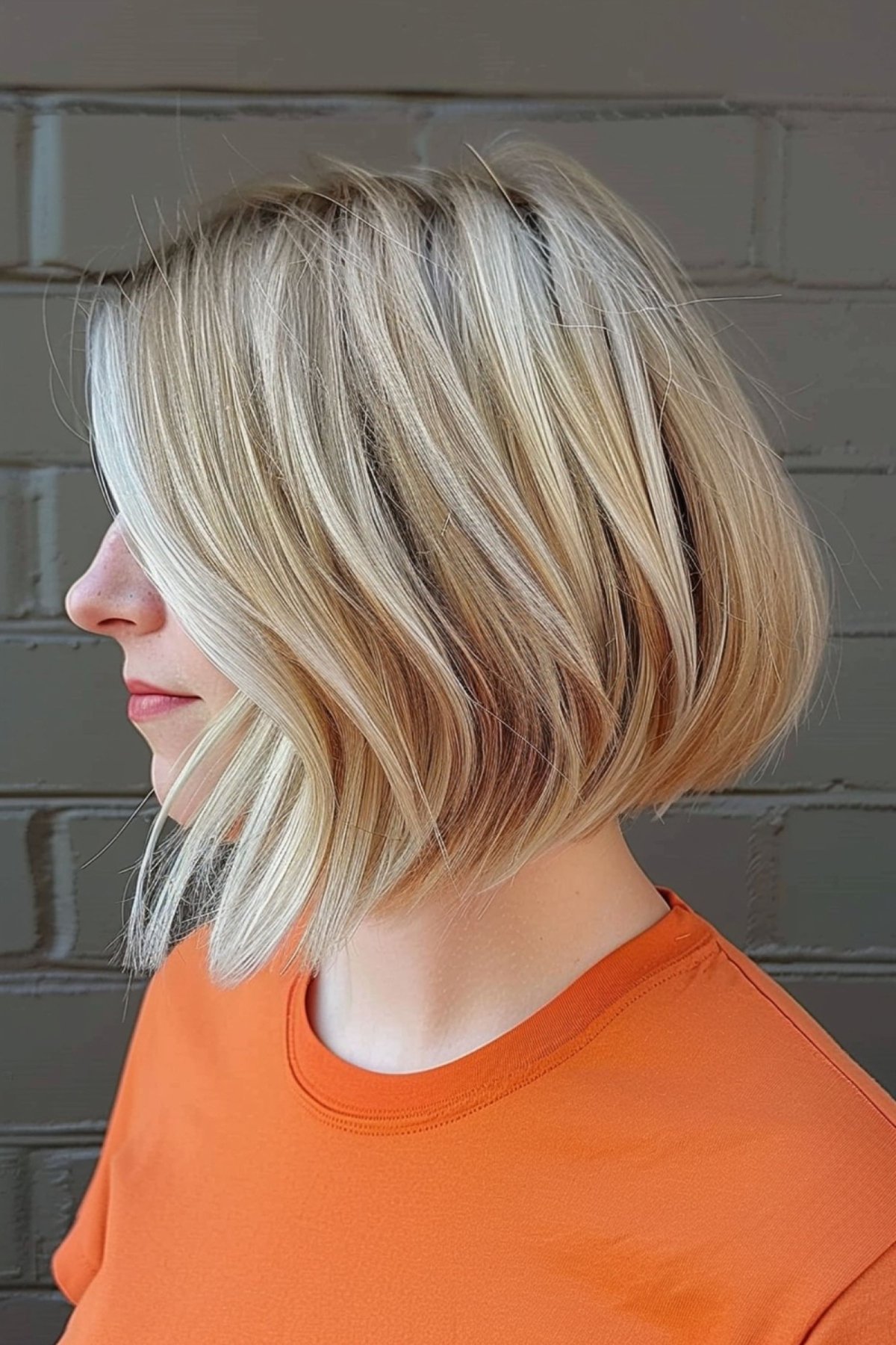 Stylish short razored blonde bob