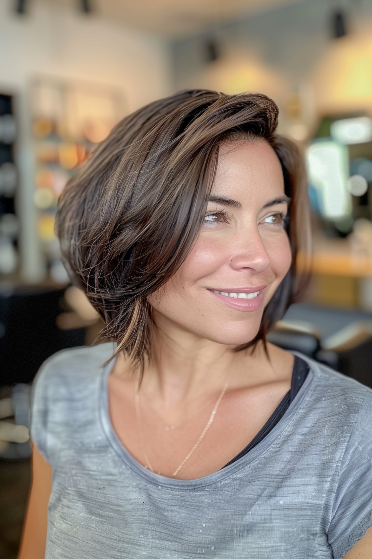 Trendy Medium-Short Shag Cut with Highlighted Layers