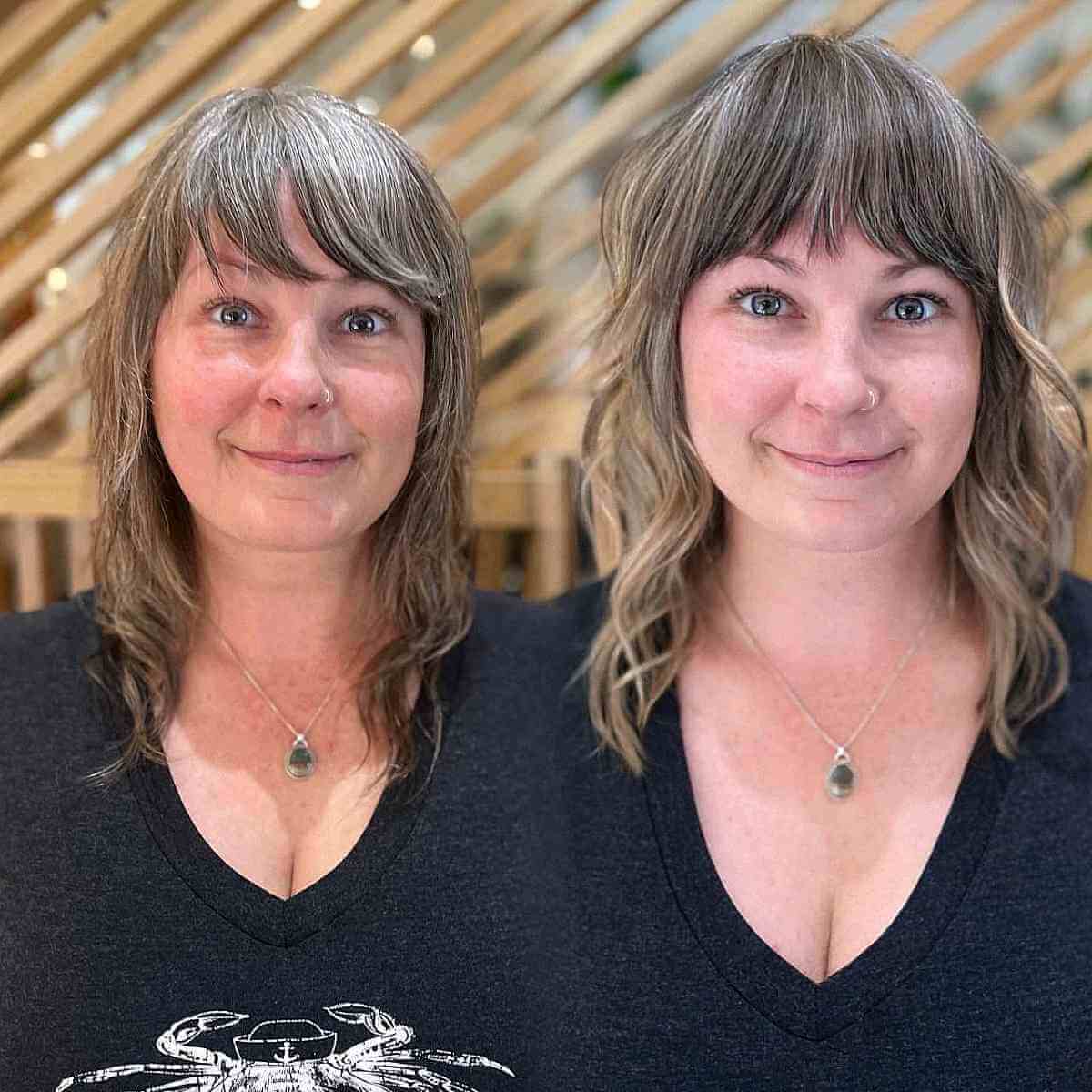 Chic Shag with Loose Waves for 40-Year-Olds with Round Faces