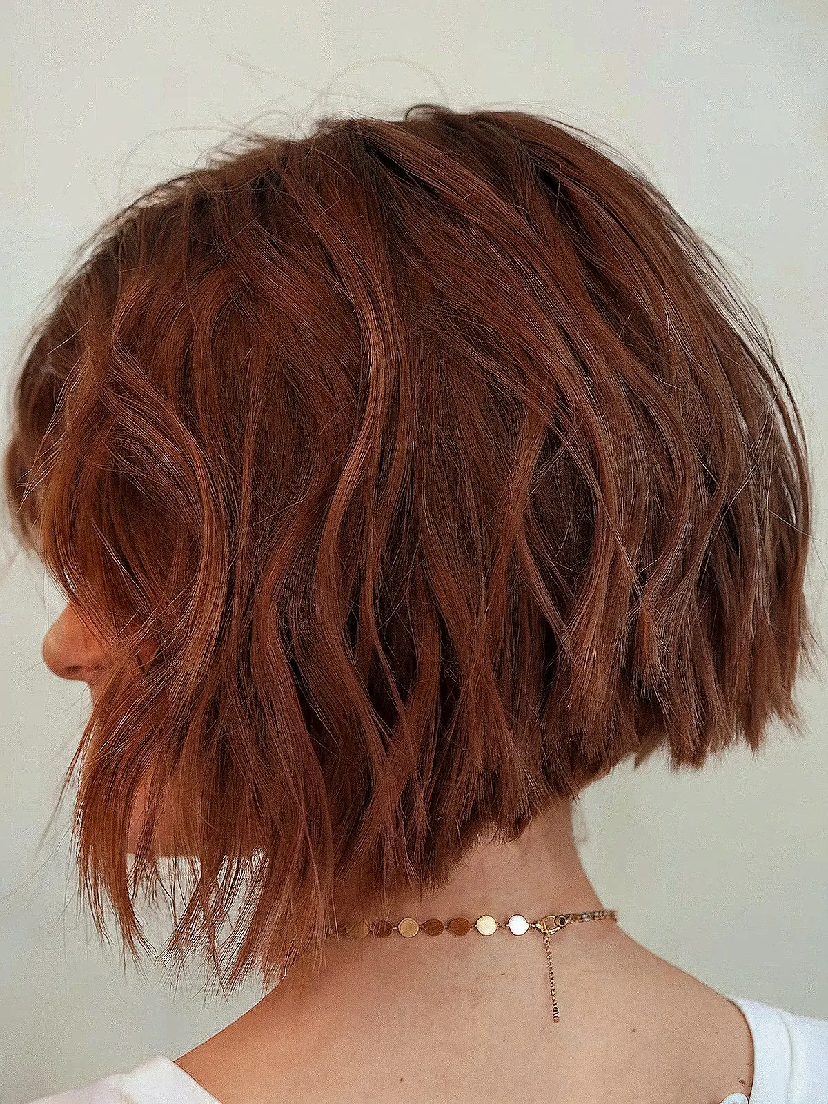 Chic shaggy bob for dense hair