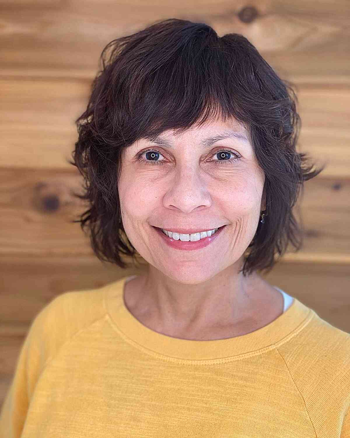 Chic Shaggy Bob with Textured Layers for 50-year-olds and up