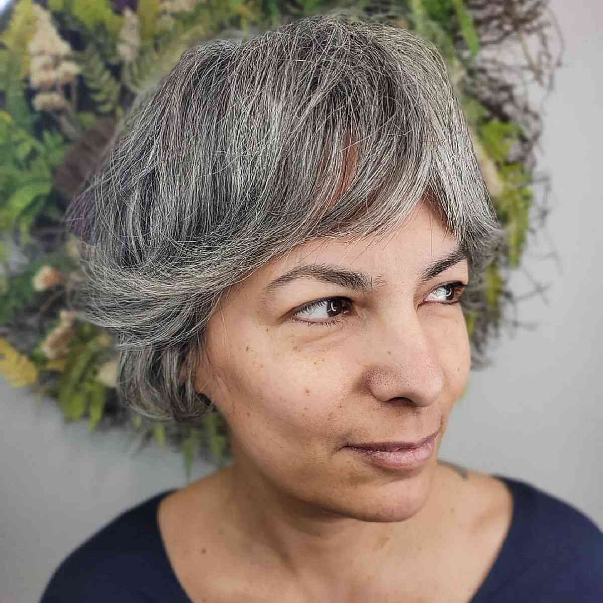 Chic Shaggy French Bob for Thick Hair