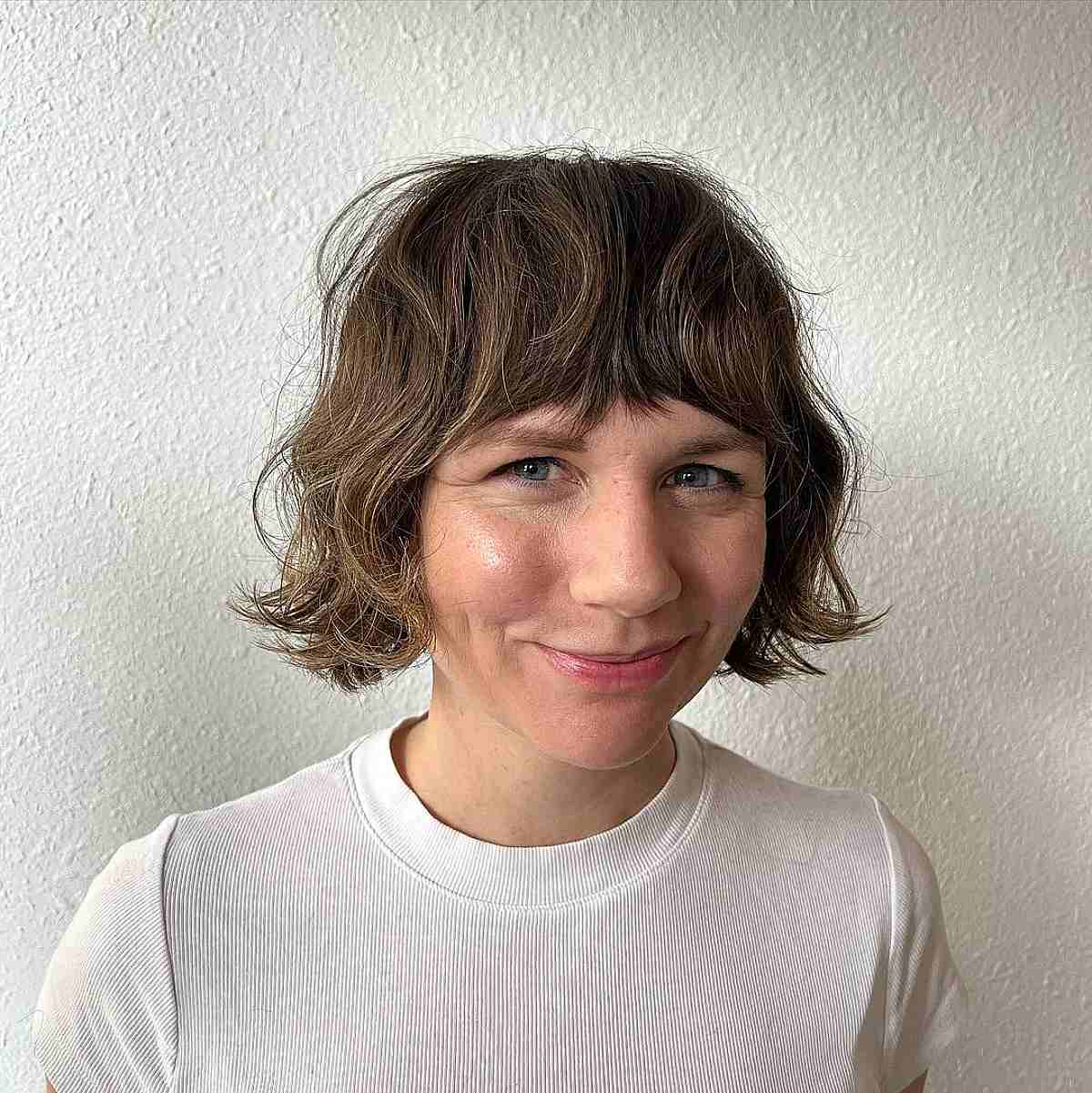 Chic Chin-Length Shaggy French Bob with Textured Razor Layers