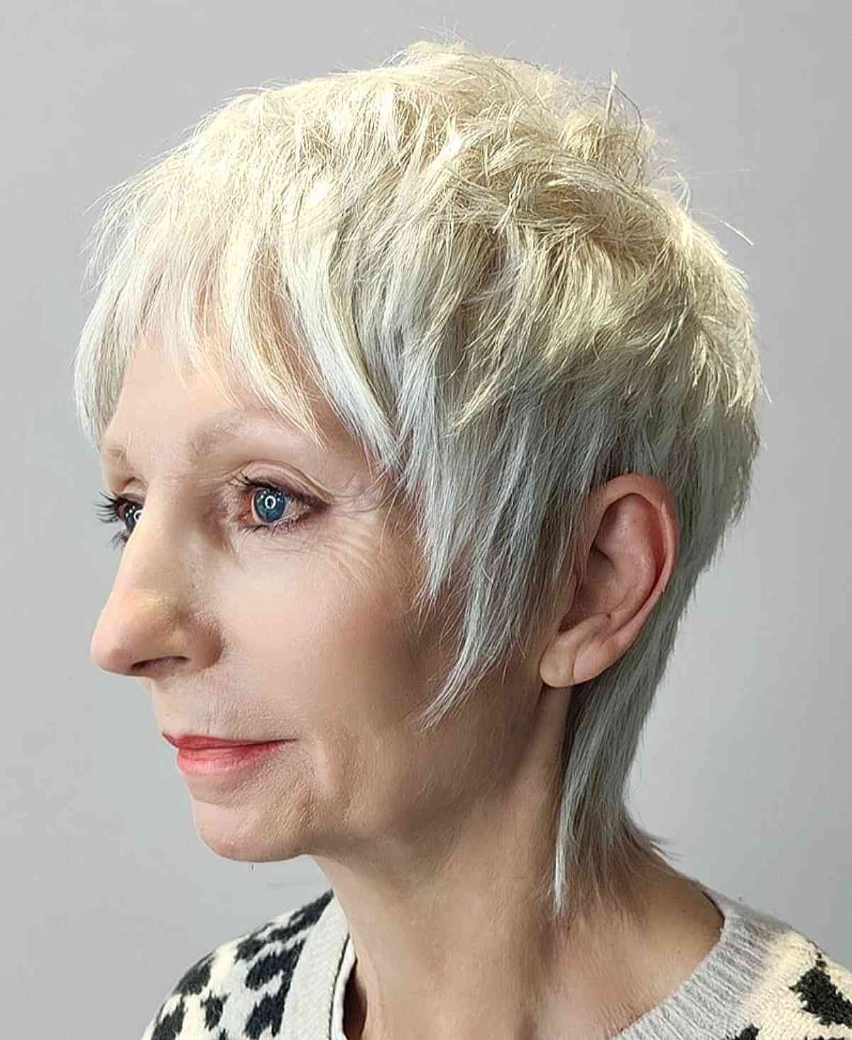 Chic Shaggy Layers on Pixie Hairstyles for Mature Women