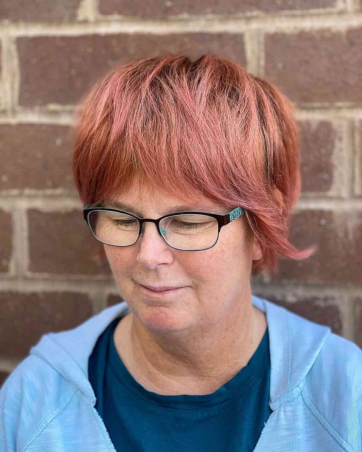 Chic Shaggy Pixie Bob on Straight Hair for Older Women