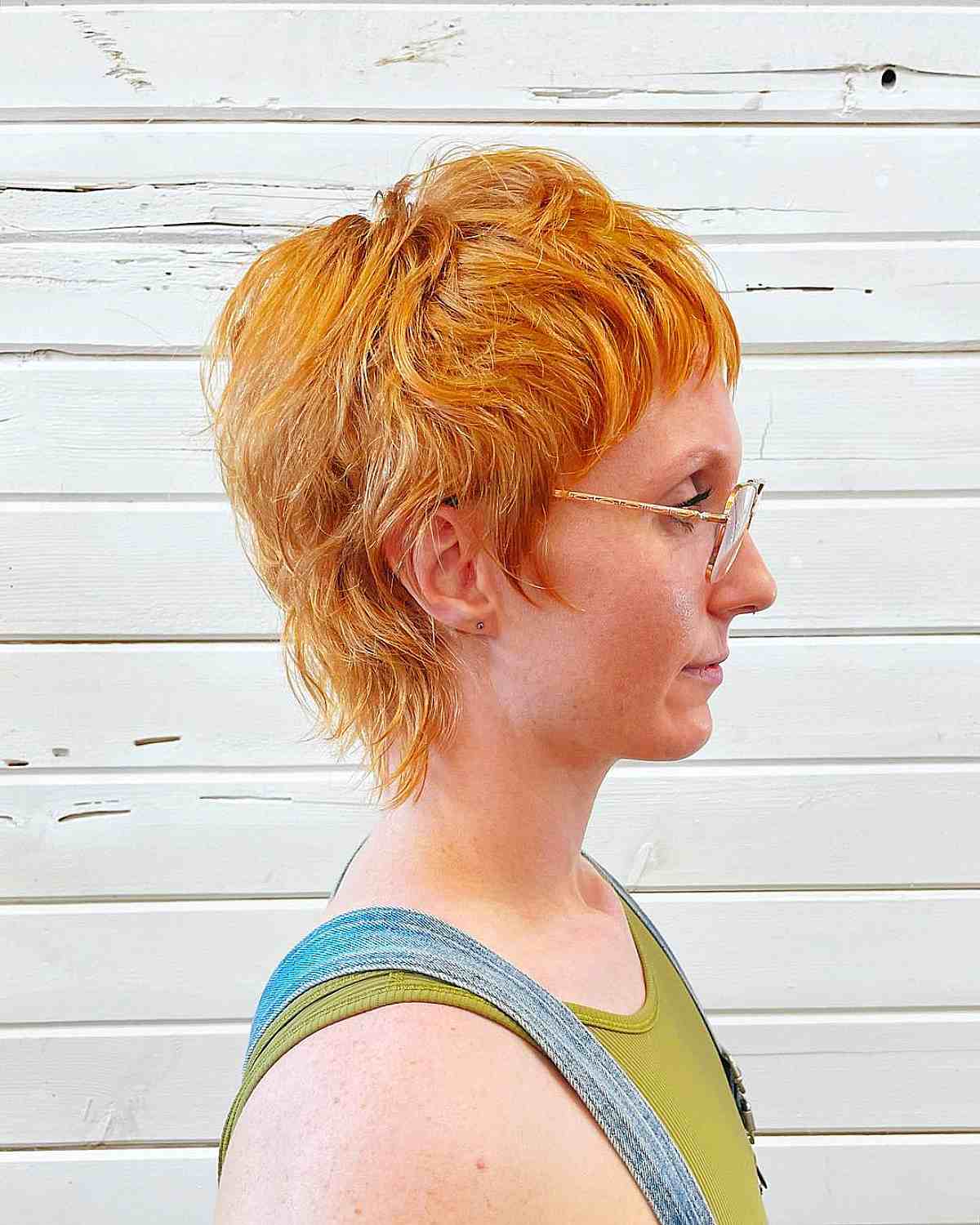 Chic Short Bangs on a Mini Pixie Wavy Shaggy Mullet