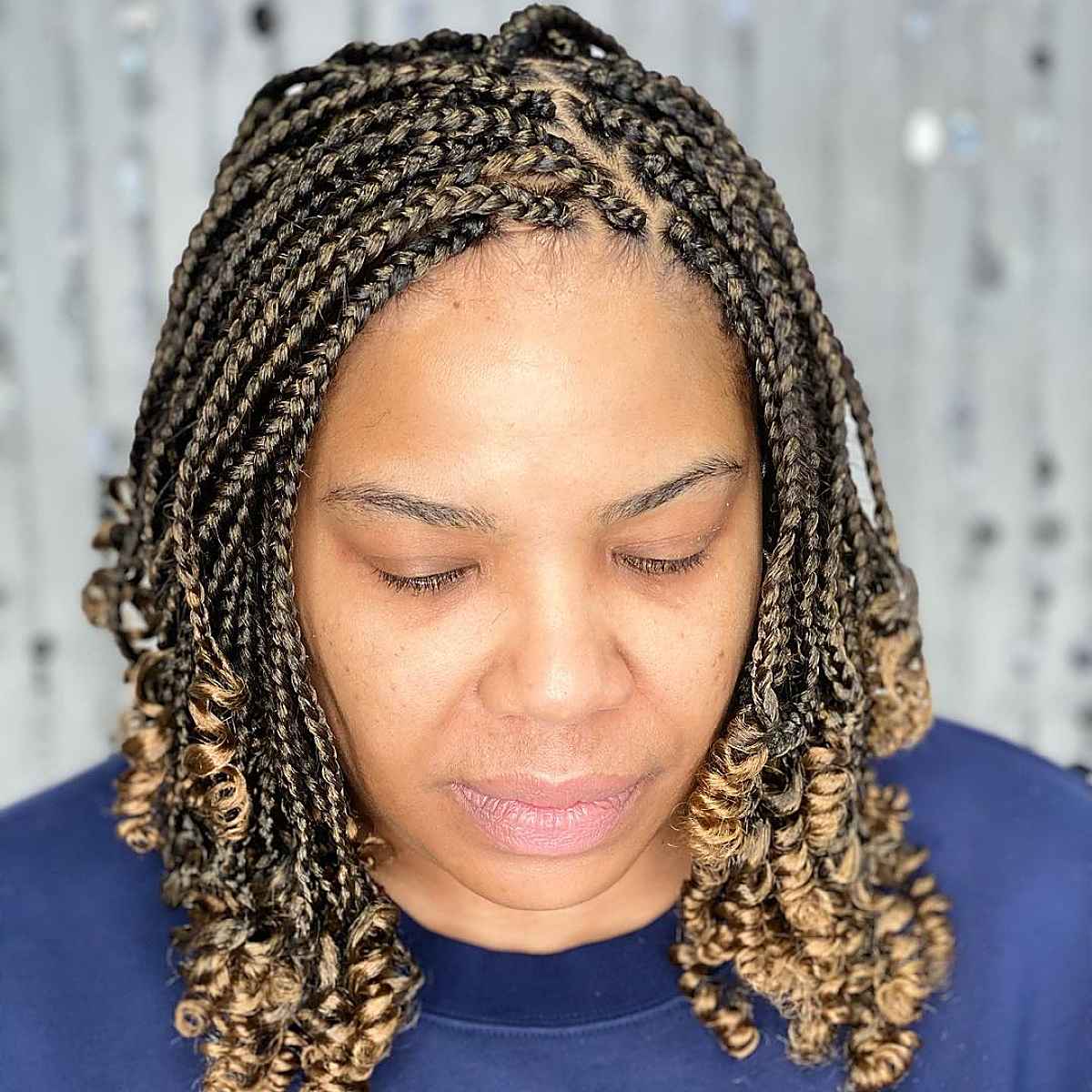 Chic short bronde box braids