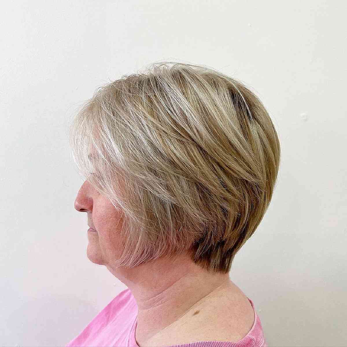 Chic Short Feathered Hairstyles for Women Over 60