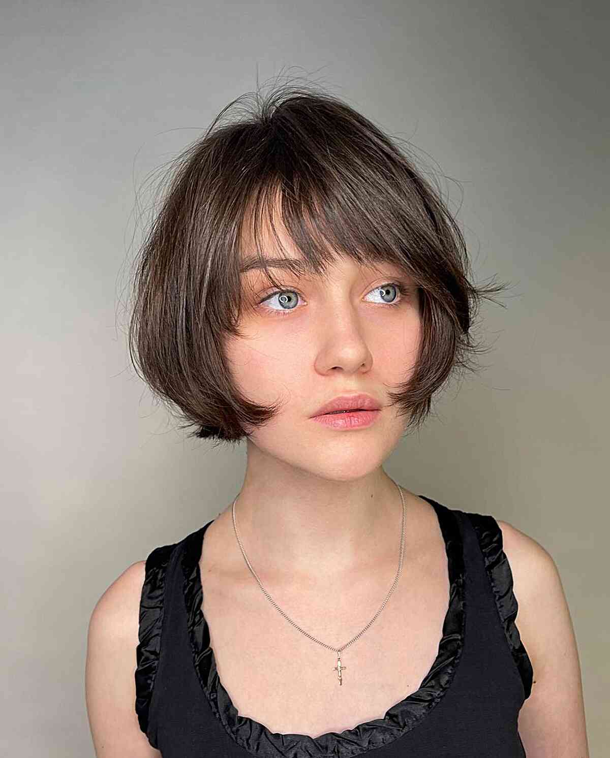 Short French Bob Cut Hair with Contoured Layers