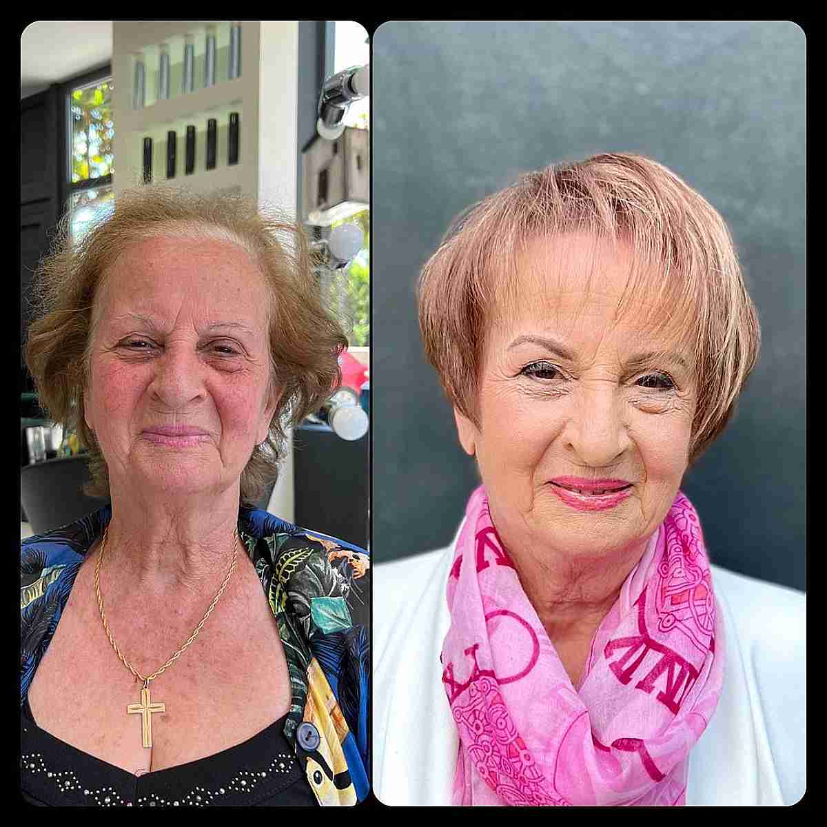 Chic Short Haircut with Feathered Bangs for 70-Year-Olds with Fine Hair