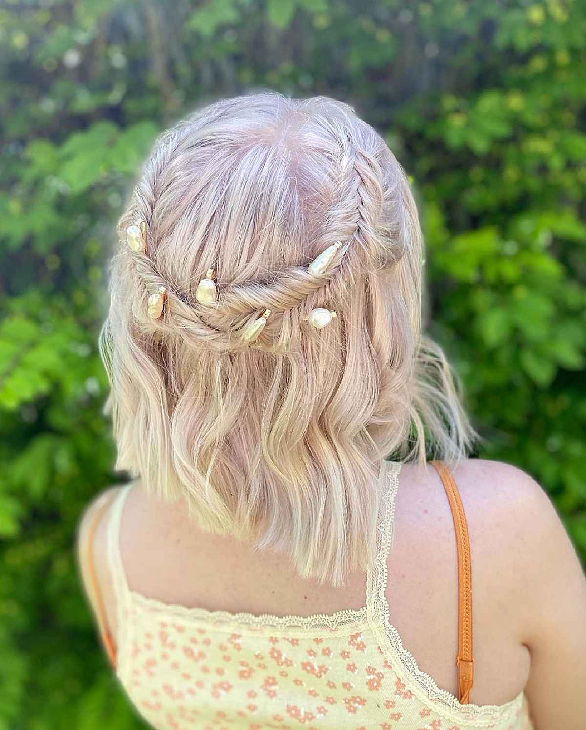 Chic Short hairstyle featuring fishtail braid