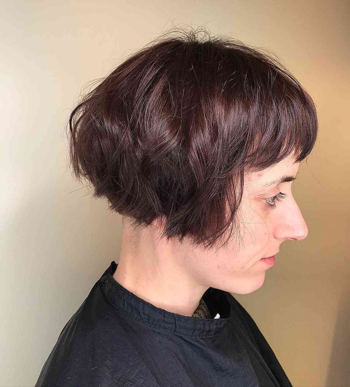 Chic Short Inverted Bob with a Fringe