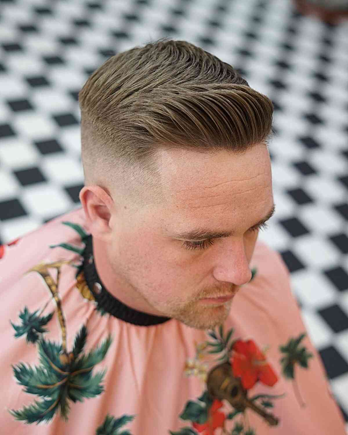 Stylish individual sporting a pompadour haircut