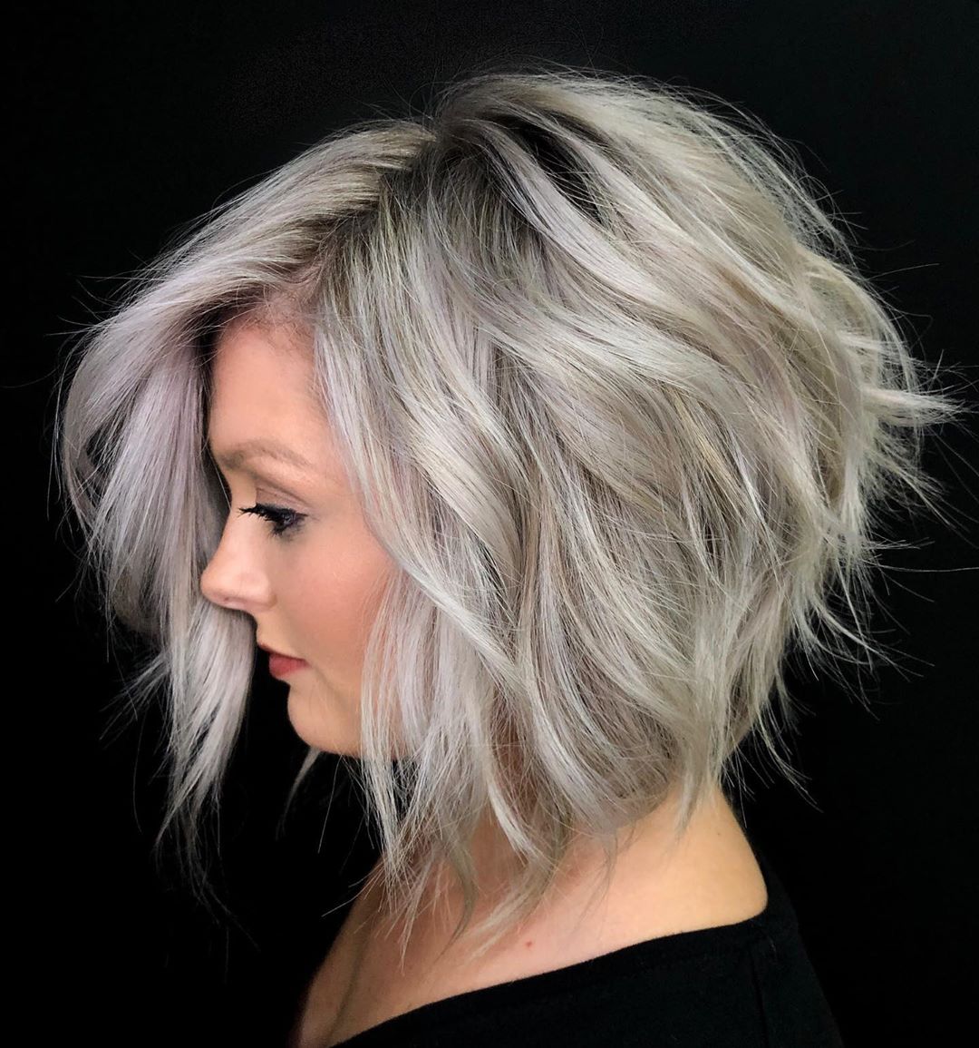 textured messy inverted bob