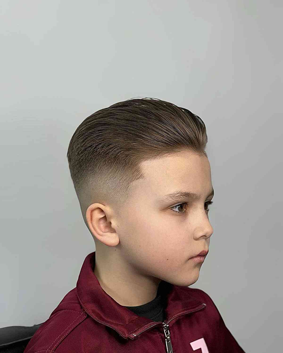 Chic Slicked Back for Boys with shaved sides and back