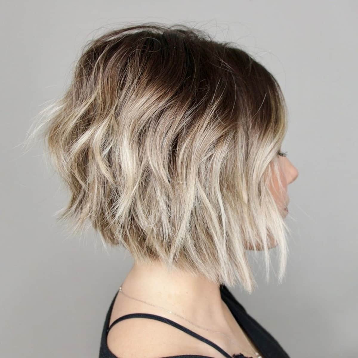 Chic stacked bob on ombre hair