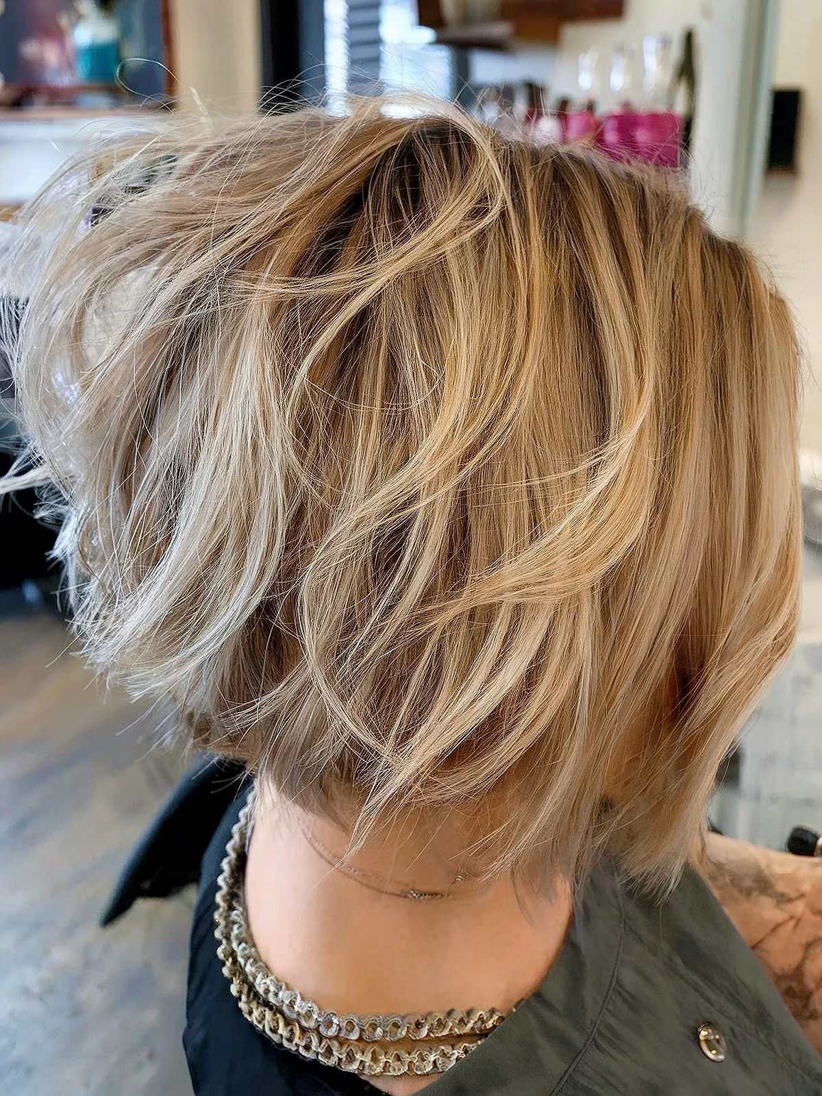 Chic Stacked Cut with Effortless Waves