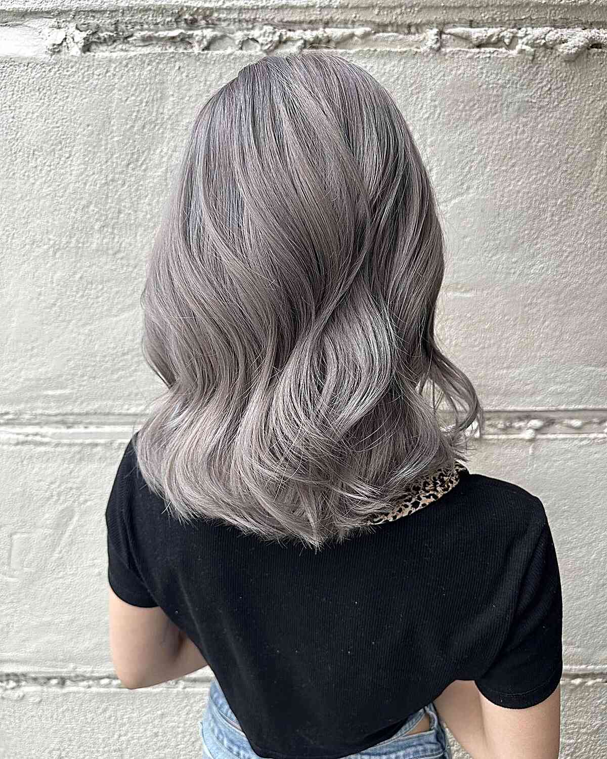 Chic Steel Grey Balayage Hair Color Ideas