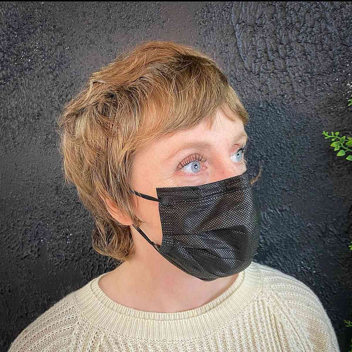 Chic Textured Shag Featuring Short Bangs on Fine Hair