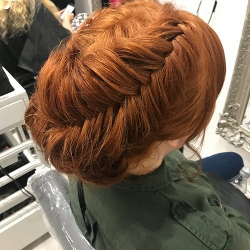 Chic Braided Updo for Copper Tresses