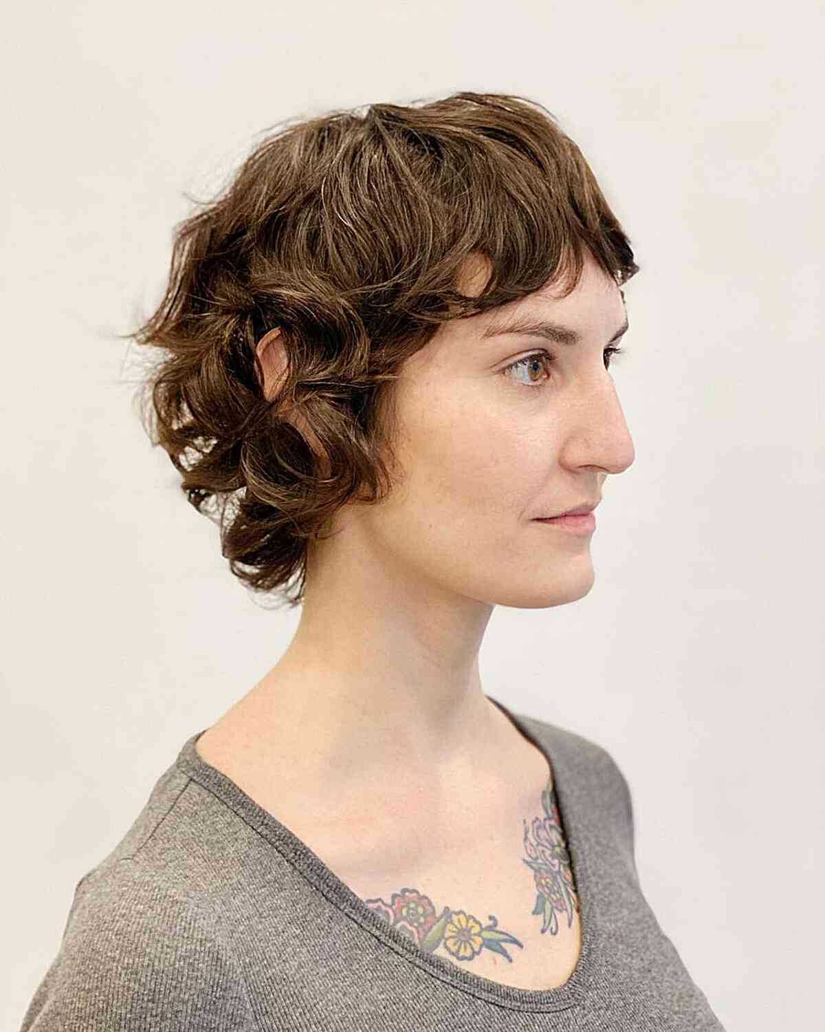Chic Very Short Long Shag Pixie with Bold Layers