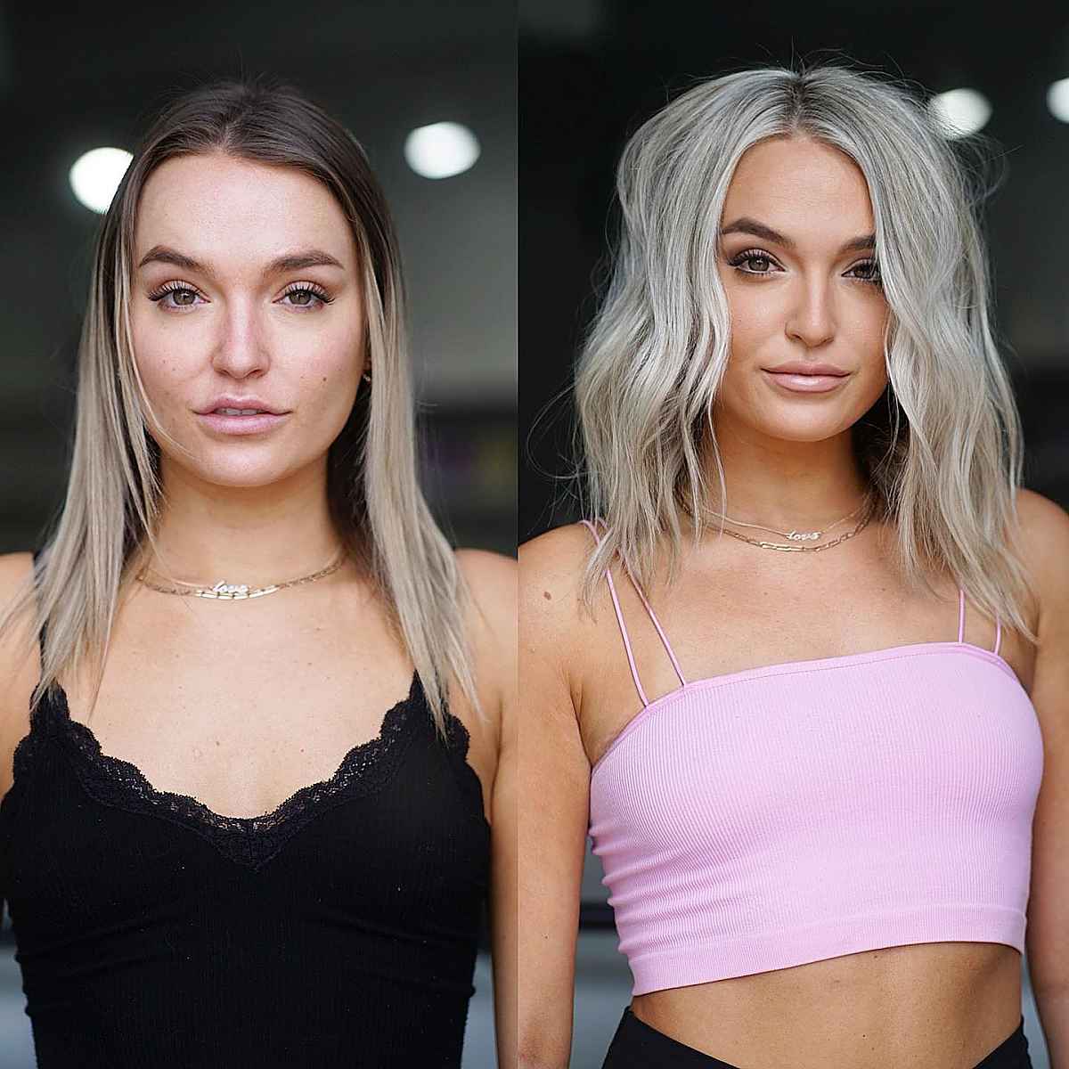chic wavy mid-length lob haircut for thin hair