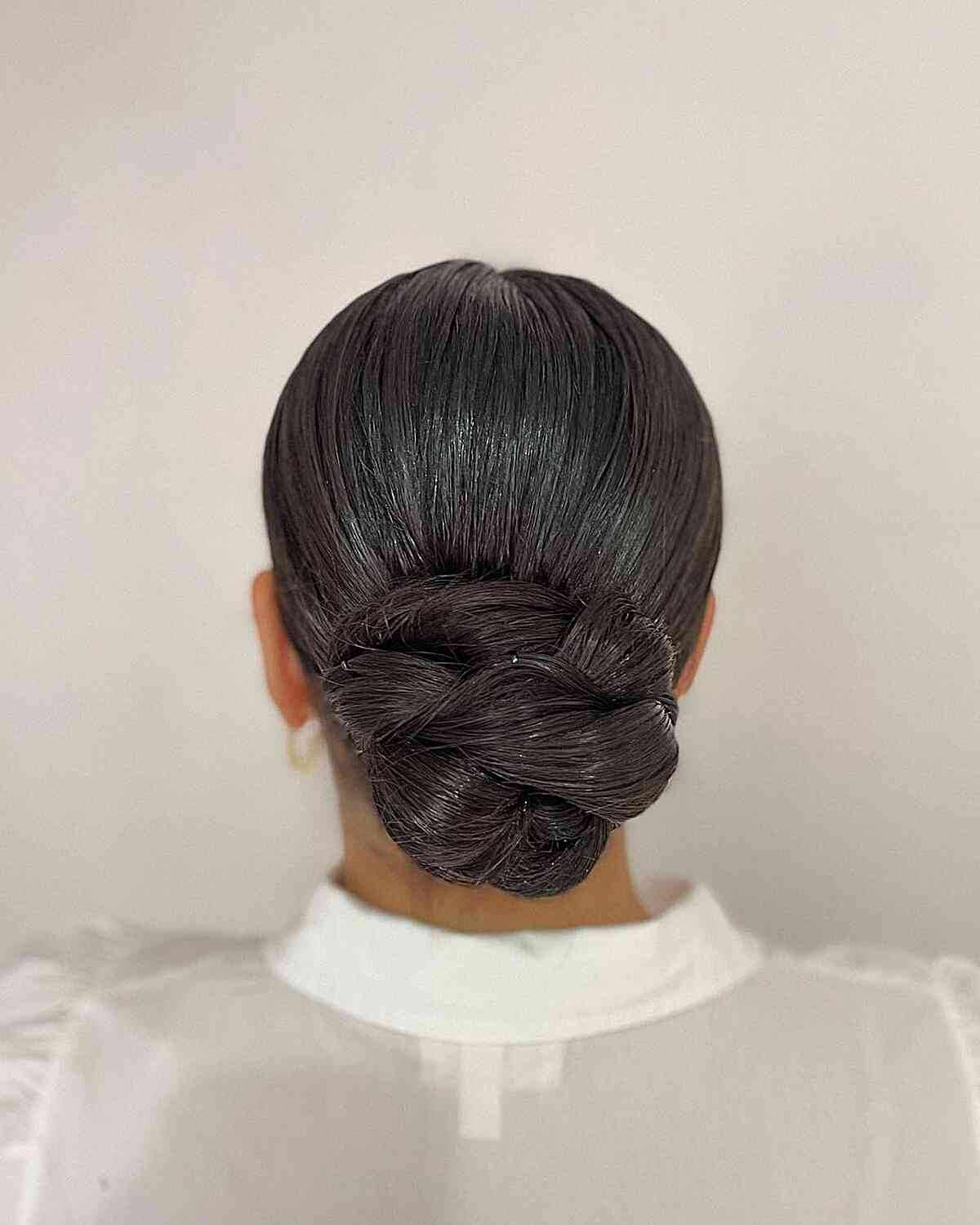 Stylish Updo Chic Woven Bun for Longer and Thicker Hair