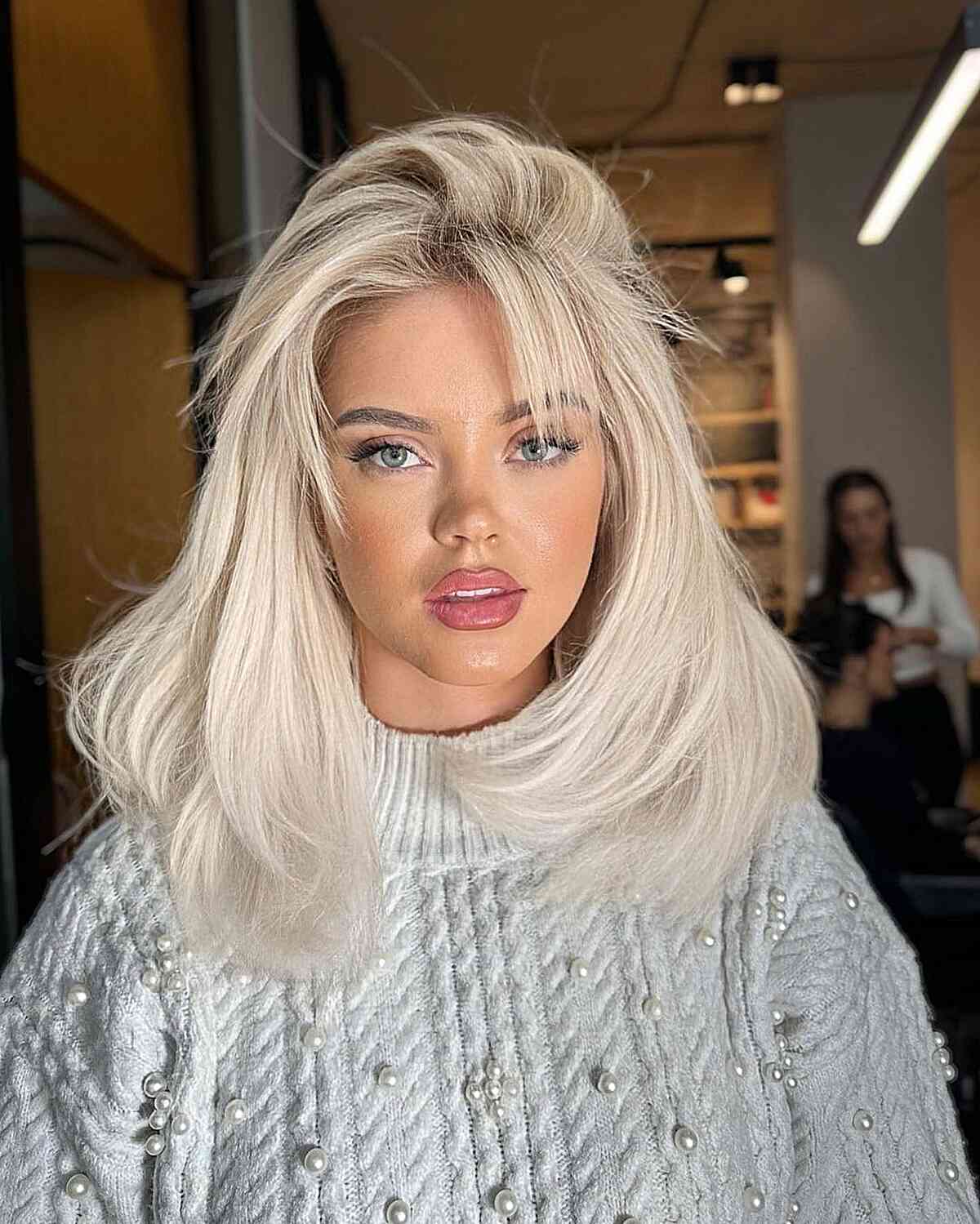 Medium Chill Blonde Layers with Fringe