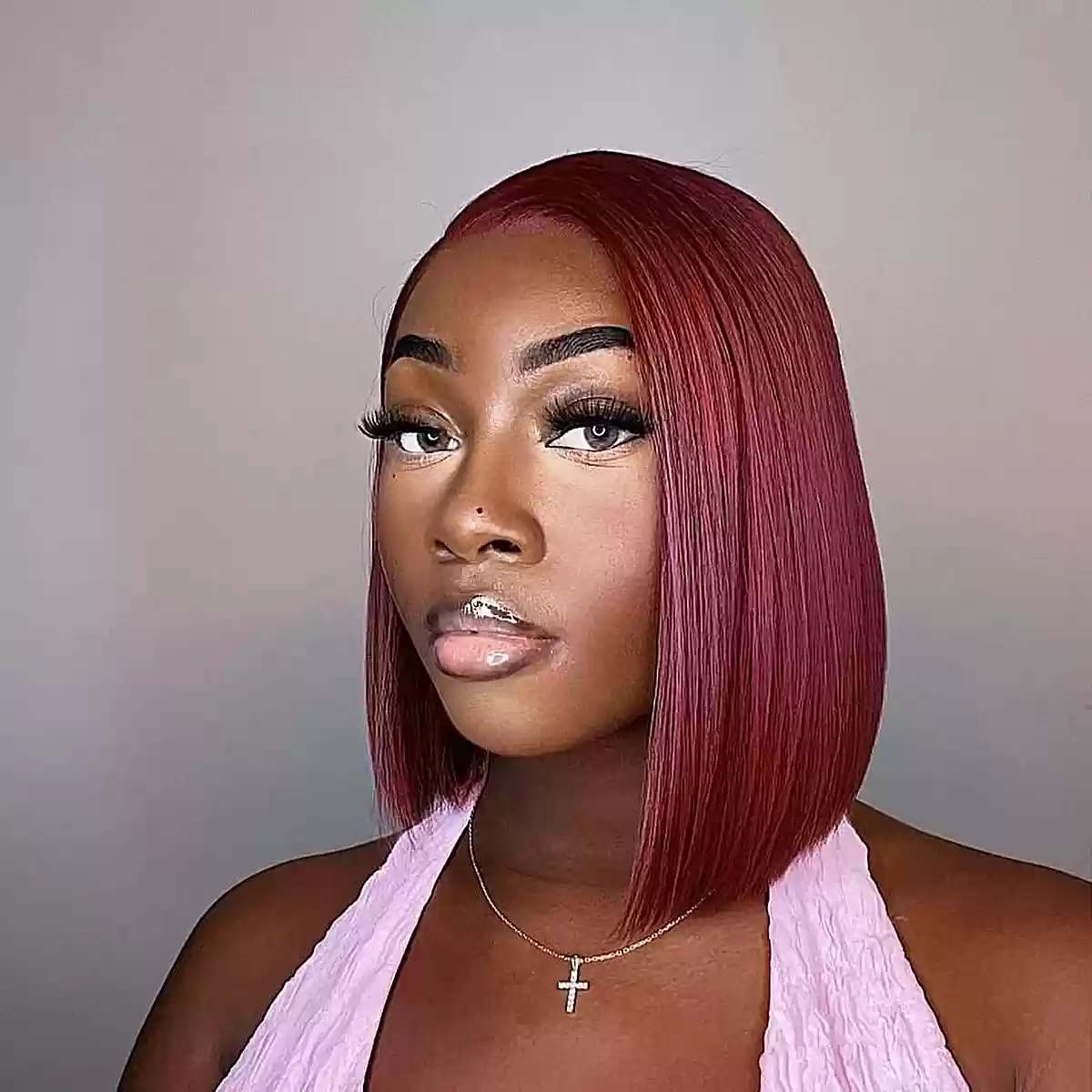 Chill Vibes with a Red Bob with Weave