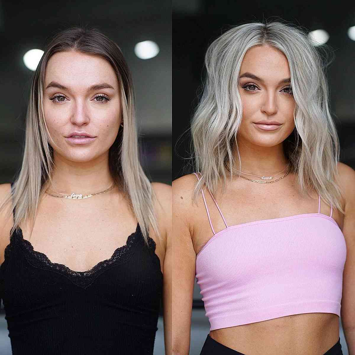 Chilly Blonde Mid-Length Hairstyle
