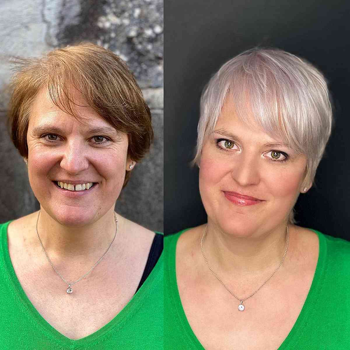 Chilly Blonde Pixie Cut with Side-Swept Bangs for Fine Hair