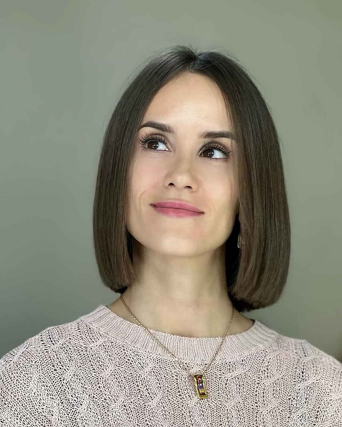 Chin-Length Blunt Bob for Angular Faces