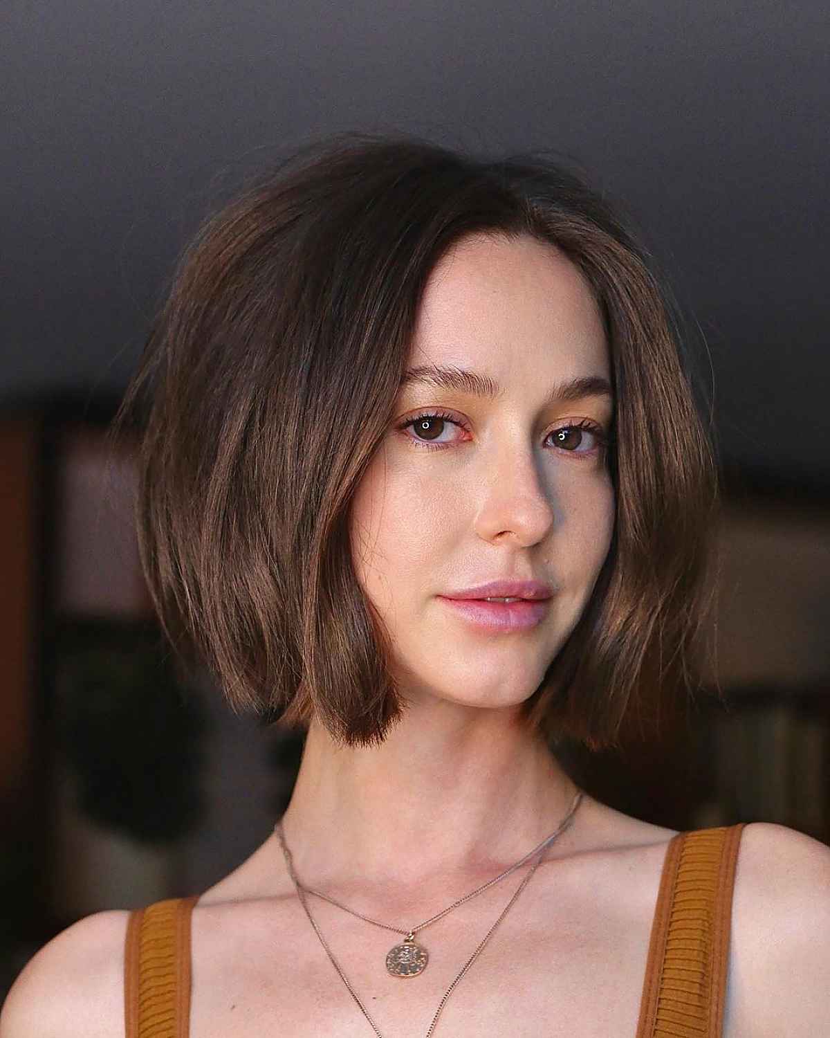 Chin-Length Blunt Bob Hairstyle