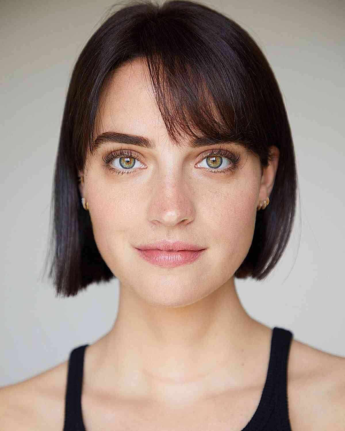 Chin-Length Bob with Side Bangs