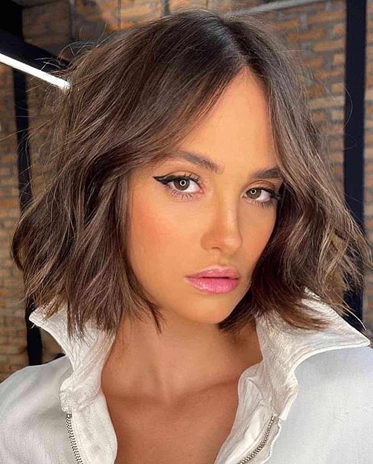 Chin-Length Boyfriend Bob Hairstyle for Fine Hair