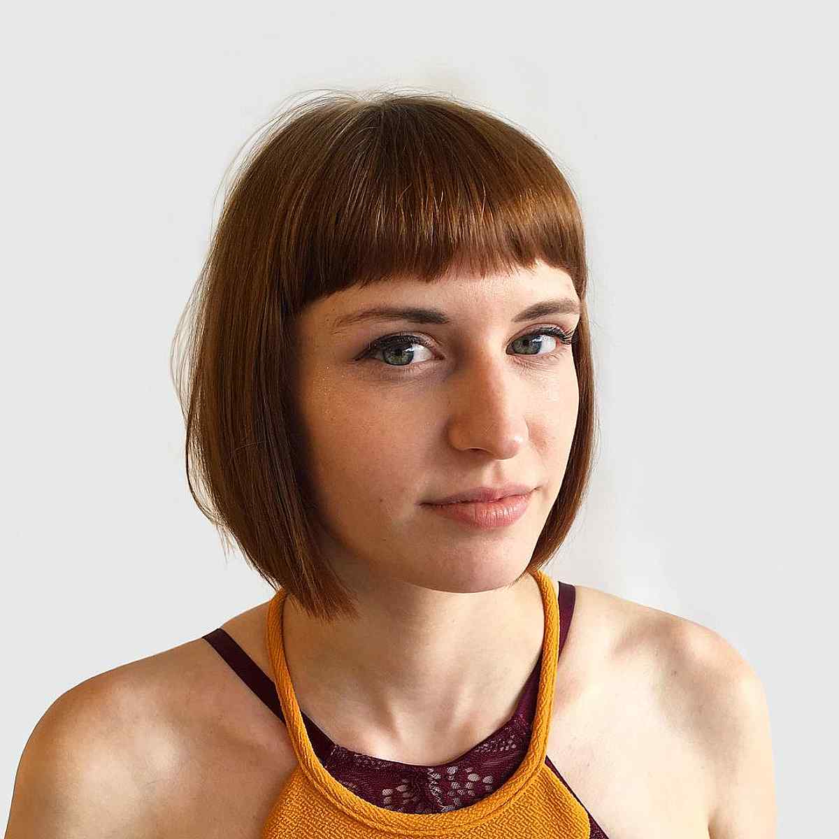 Chin-Length Chop and Mini Bangs for Fine Tresses