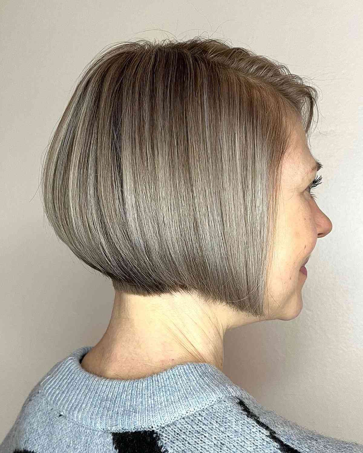Chin-Length Graduated Bob for Women Over 50
