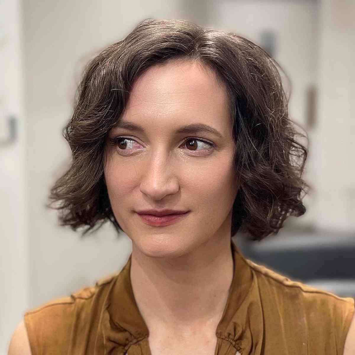 Chin-Length Hair Styled with Gentle Waves