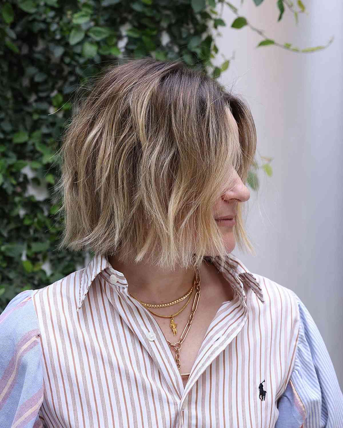 Chin-Length Low-Maintenance Haircut with Soft Beach Waves