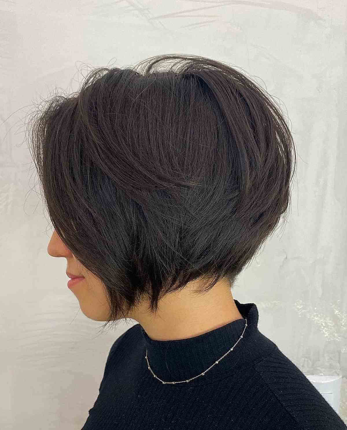 Chin-Length Layered Bob for Effortless Thick Hair
