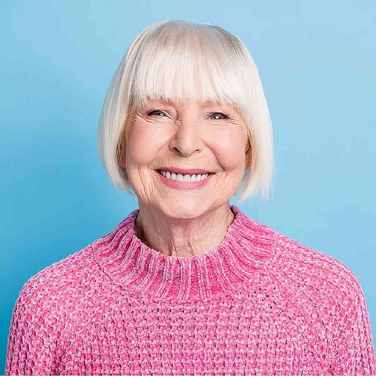 Chin-Length Sleek Bob with Fringes