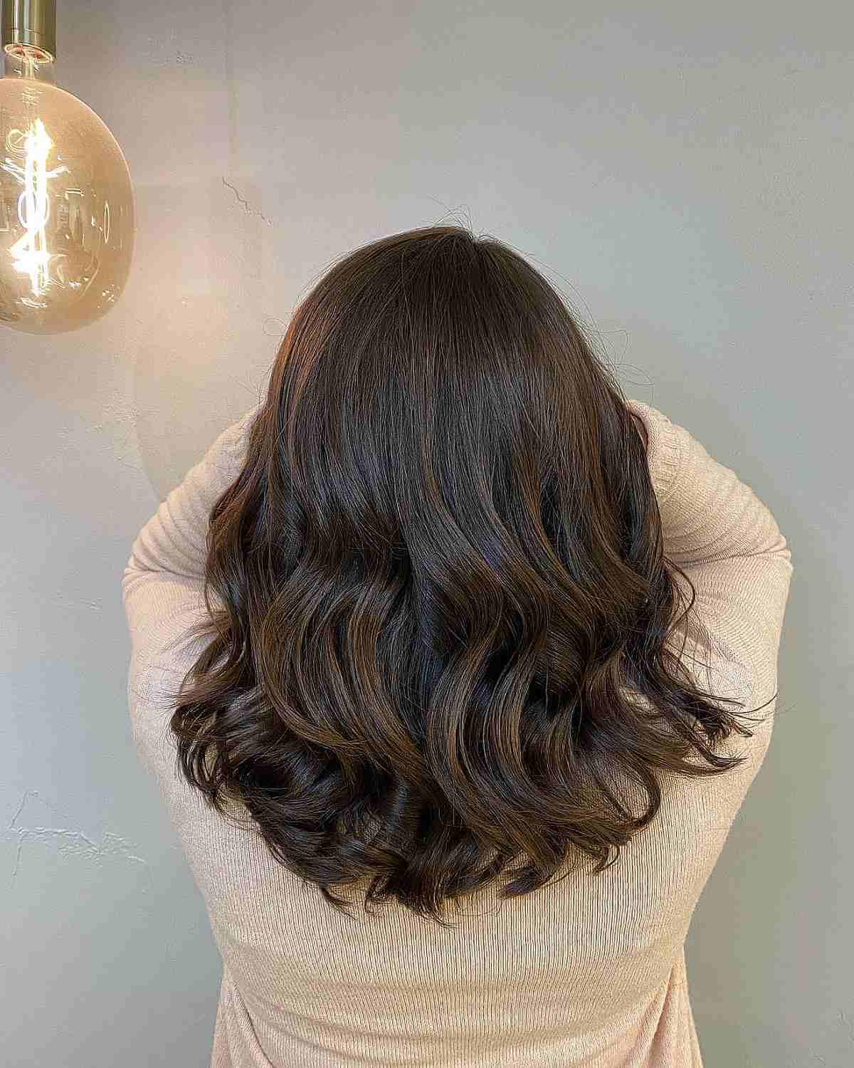 Chocolate Brunette Hair with Soft Sun-Kissed Accents